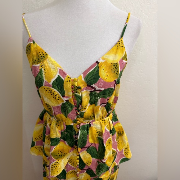 Farm Rio Fresh Lemons Ruffle Midi Dress - Picture 3 of 4